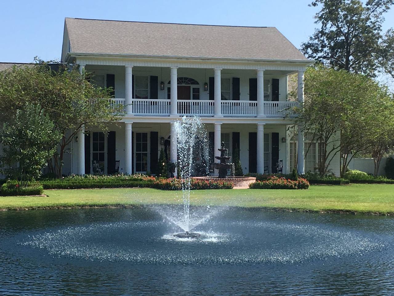 Estate fountain and pond